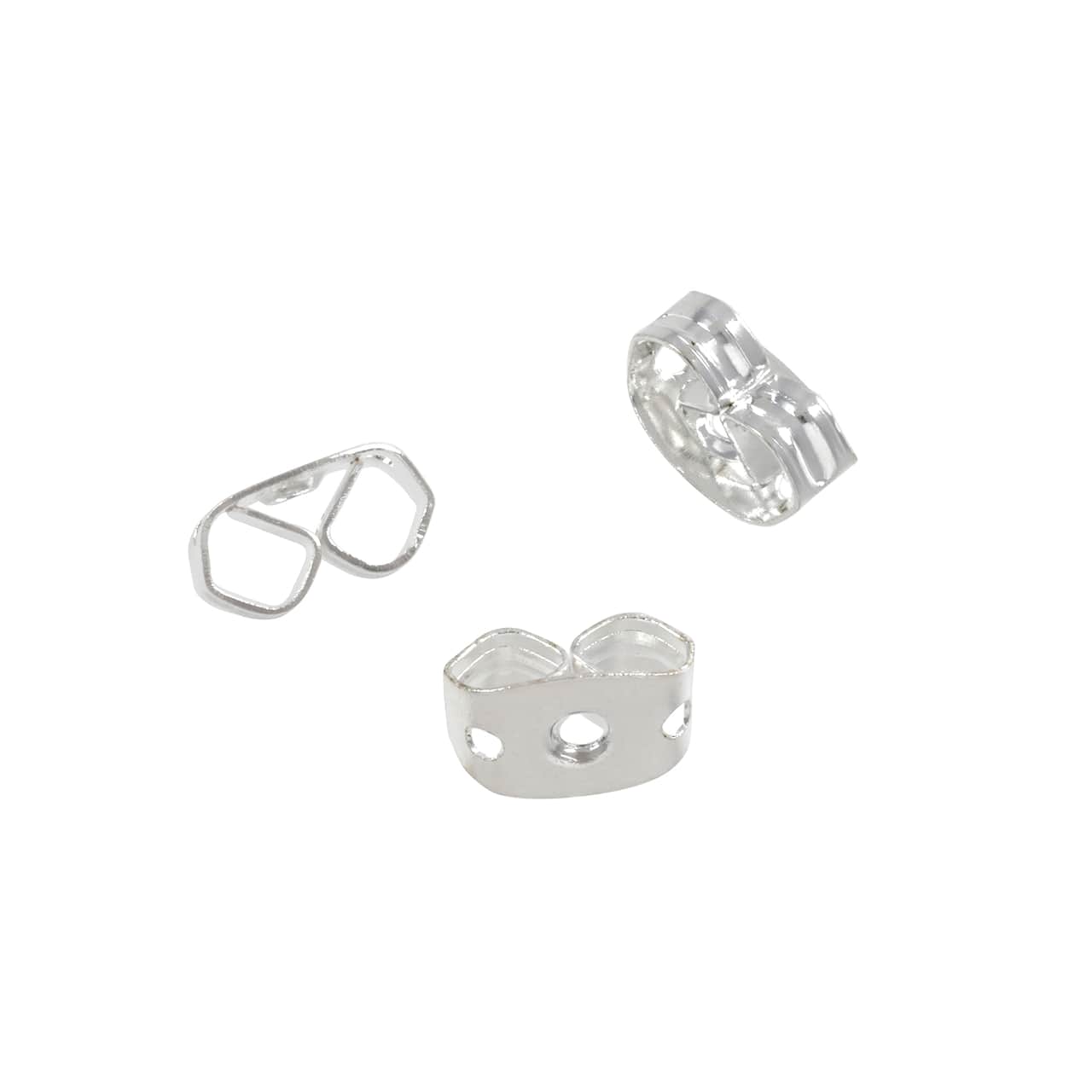 12 Packs: 120 ct. (1,440 total) Silver Butterfly Shape Earring Backs by Bead Landing™